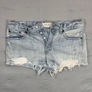 Free People We The Free Women 31‎ Distress Cutoff Button Fly Jean Short Festival